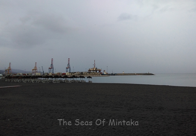 Beach and Port in Rain Malaga